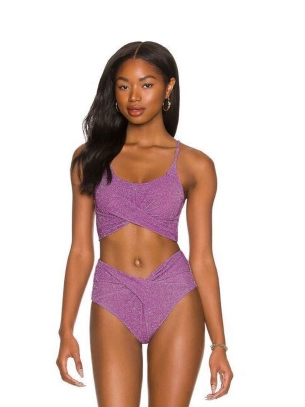 Beach Riot Kenzi Shimmer Blue/Purple  Two-Piece Swim Set